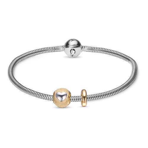 Image of Valentines sølv armbånd med forgyldt charm fra Christina Watches